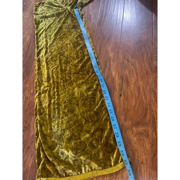 by ANTHROPOLOGIE Wide Leg Velvet Trousers Pants AS-IS Size 4 Rose Print Crushed - Picture 8 of 8